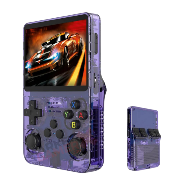 consola portatil R36S violeta transparente